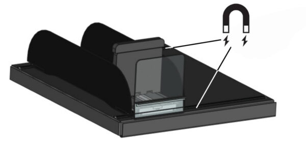 magnetic mounted pusher tray