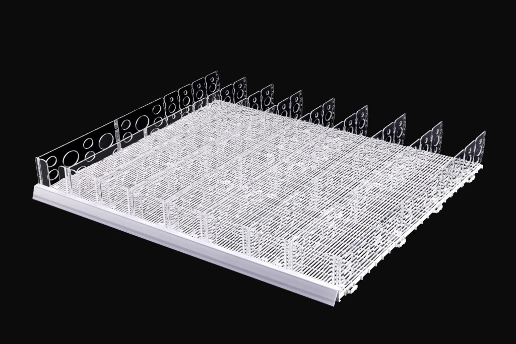 shelf gravity feed sliding mat with plastic dividers (4)