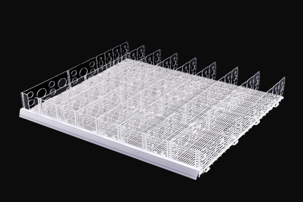 shelf gravity feed sliding mat with plastic dividers (4)