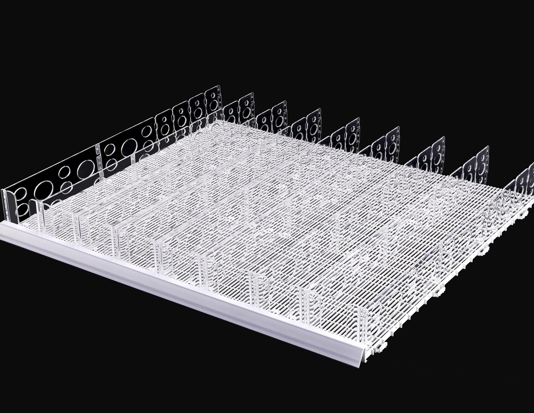 shelf gravity feed sliding mat with plastic dividers (4)