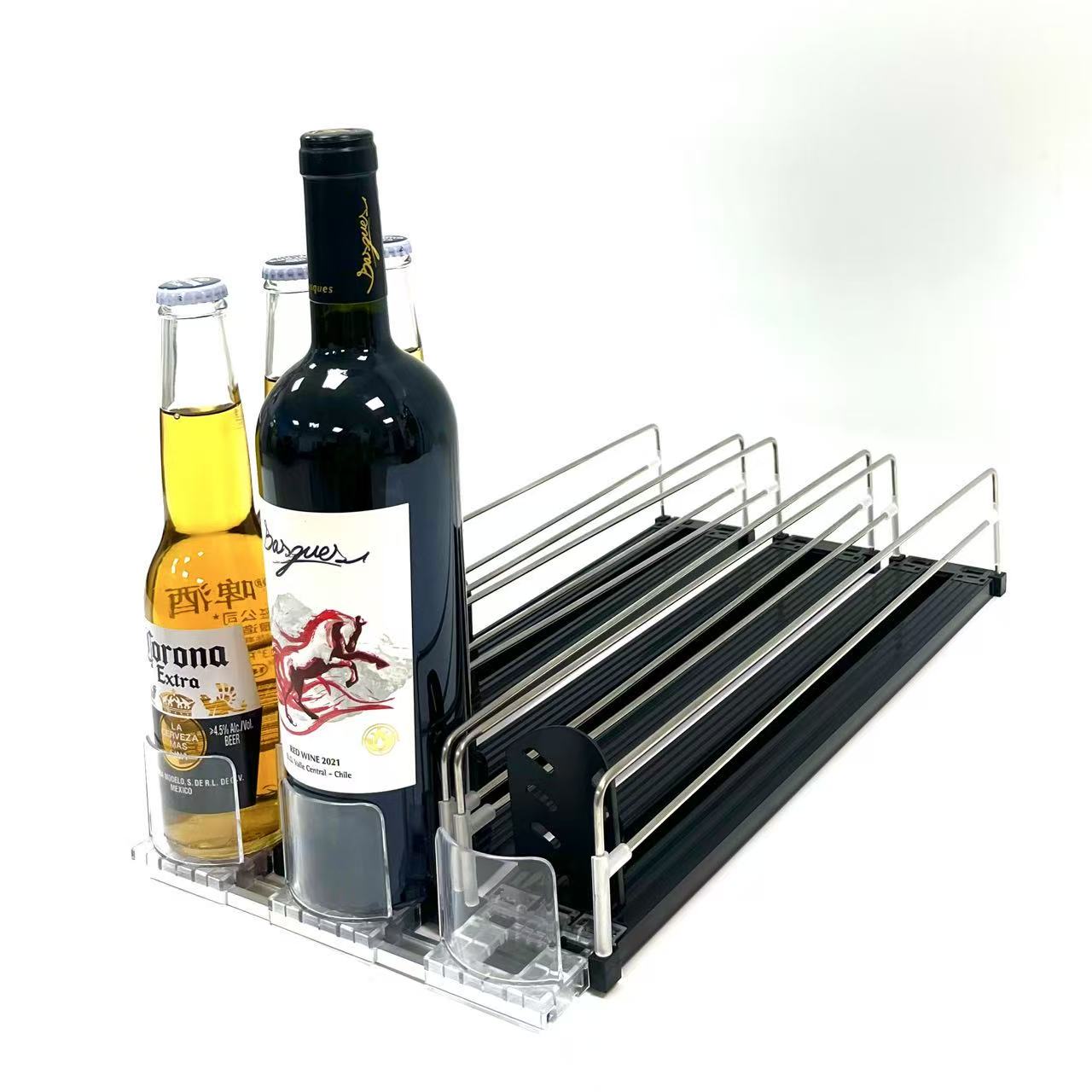3 lanes pusher glide bottle organizer