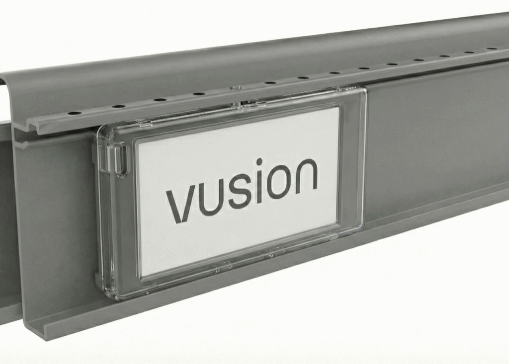 Plastic Shelf Edge Mounting Rail Vusion EasyLock PVC ESL Rail for ...