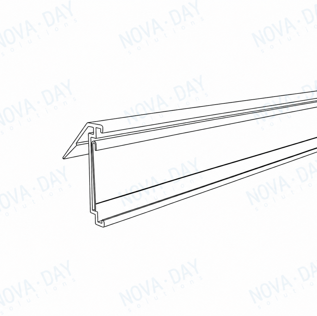 angled esl rail with paper insert pocket for solum electronic shelf labels
