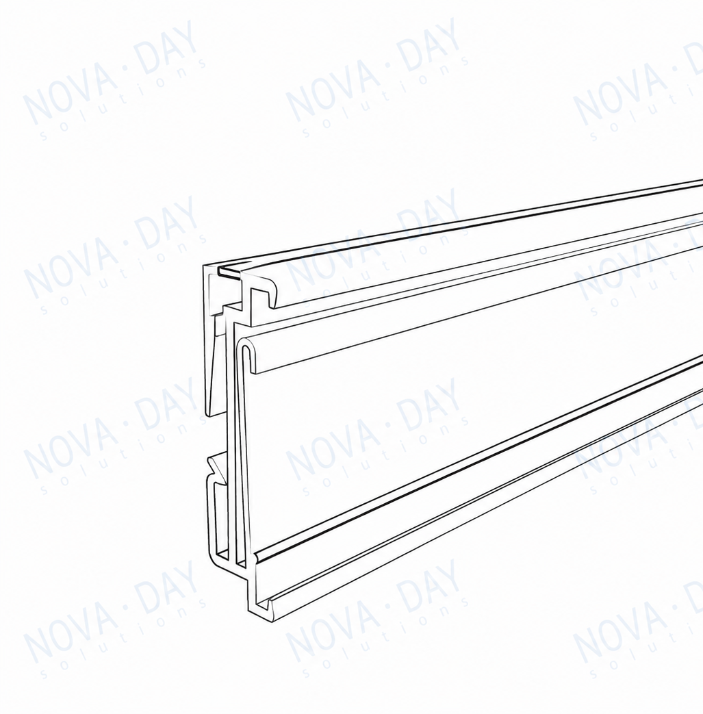 flip in esl & paper price tag mounting rail compatible with solum electronic shelf labels
