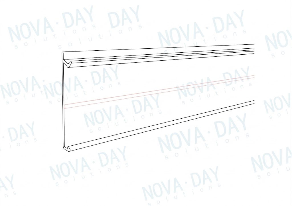 adhesive plastic shelf edge rail compatible with hanshow polaris esl
